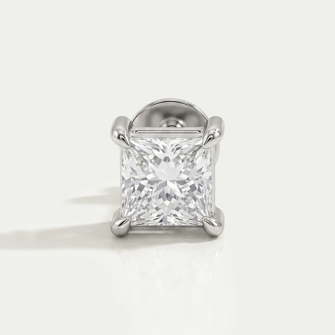 Princess Cut Solitaire Stud Earrings For Men Earring