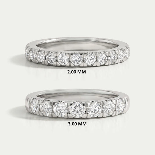 Round Cut Lab Diamond Half Eternity Wedding Band