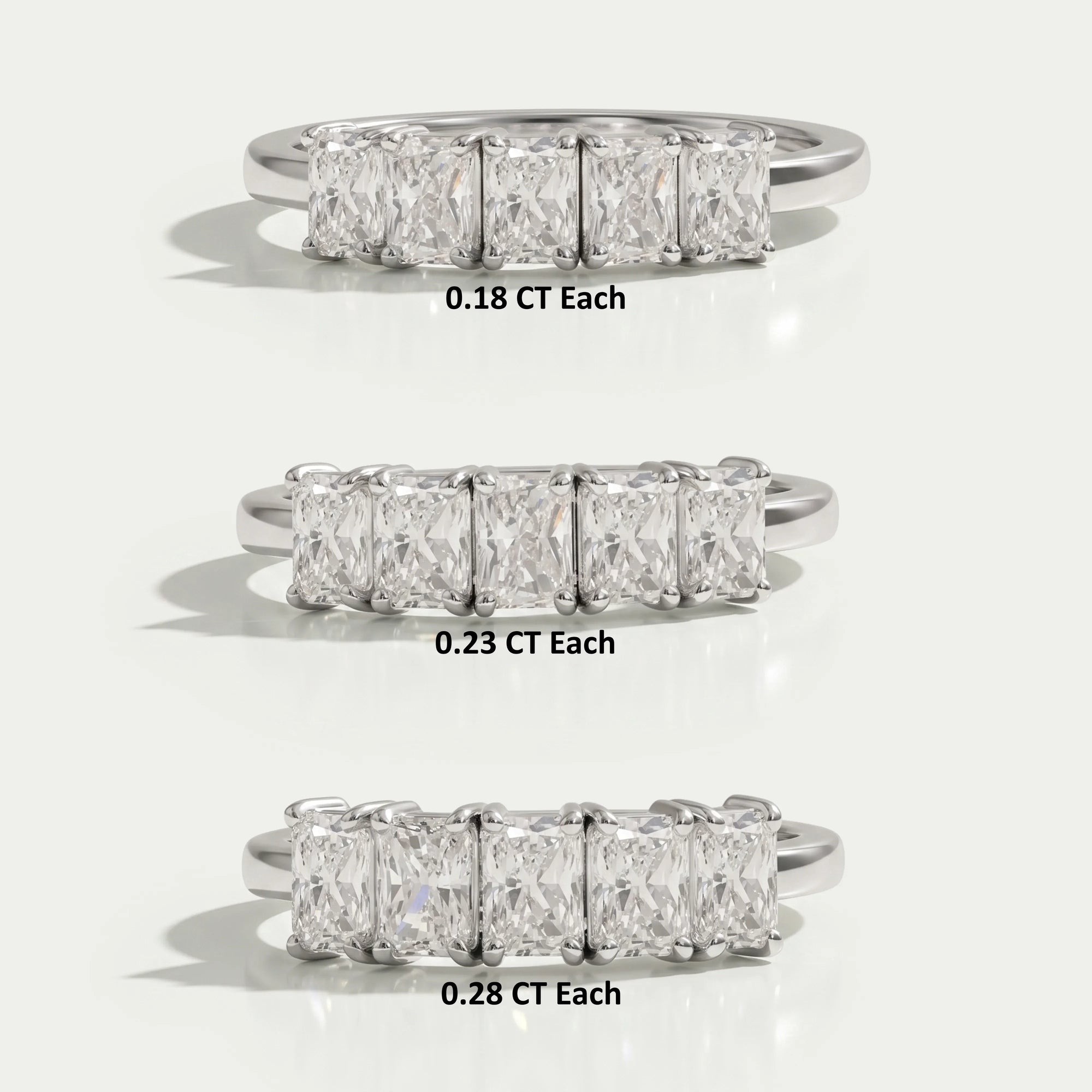 Radiant Cut Lab Grown Diamond Ring In Five Stone 
