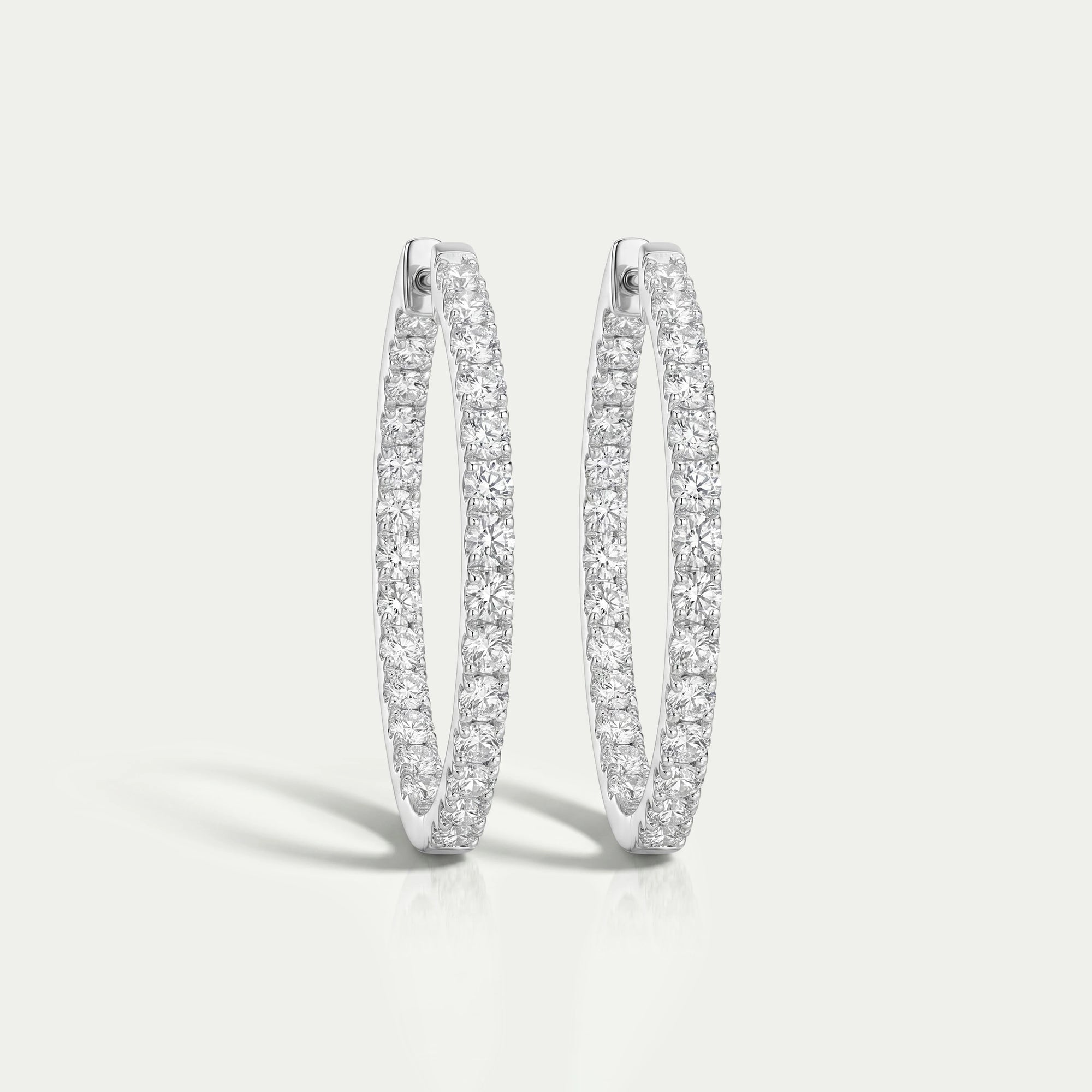 Round Diamond Inside Out Hoop Earrings