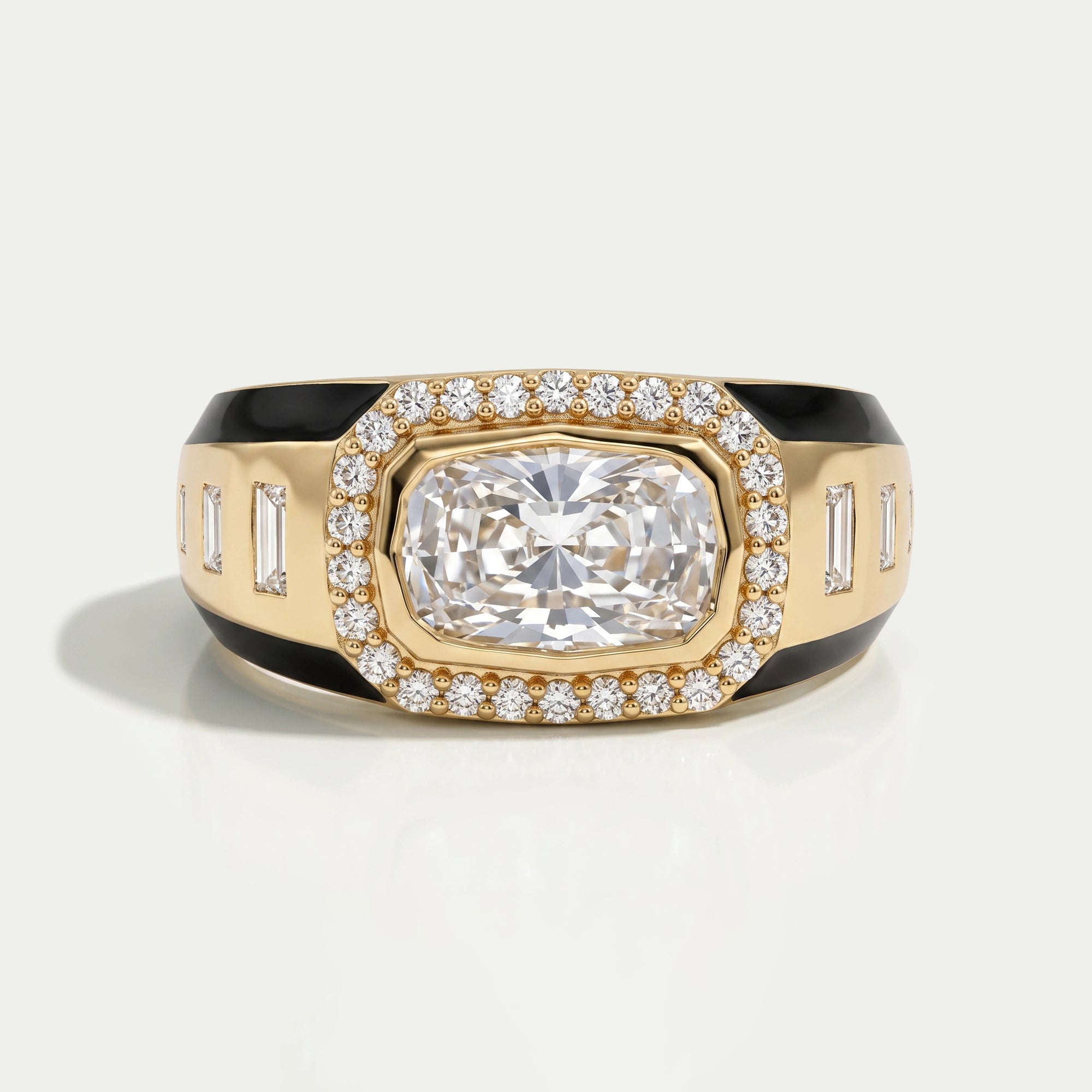 Radiant Lab Diamond Halo Men's Wedding Band Ring