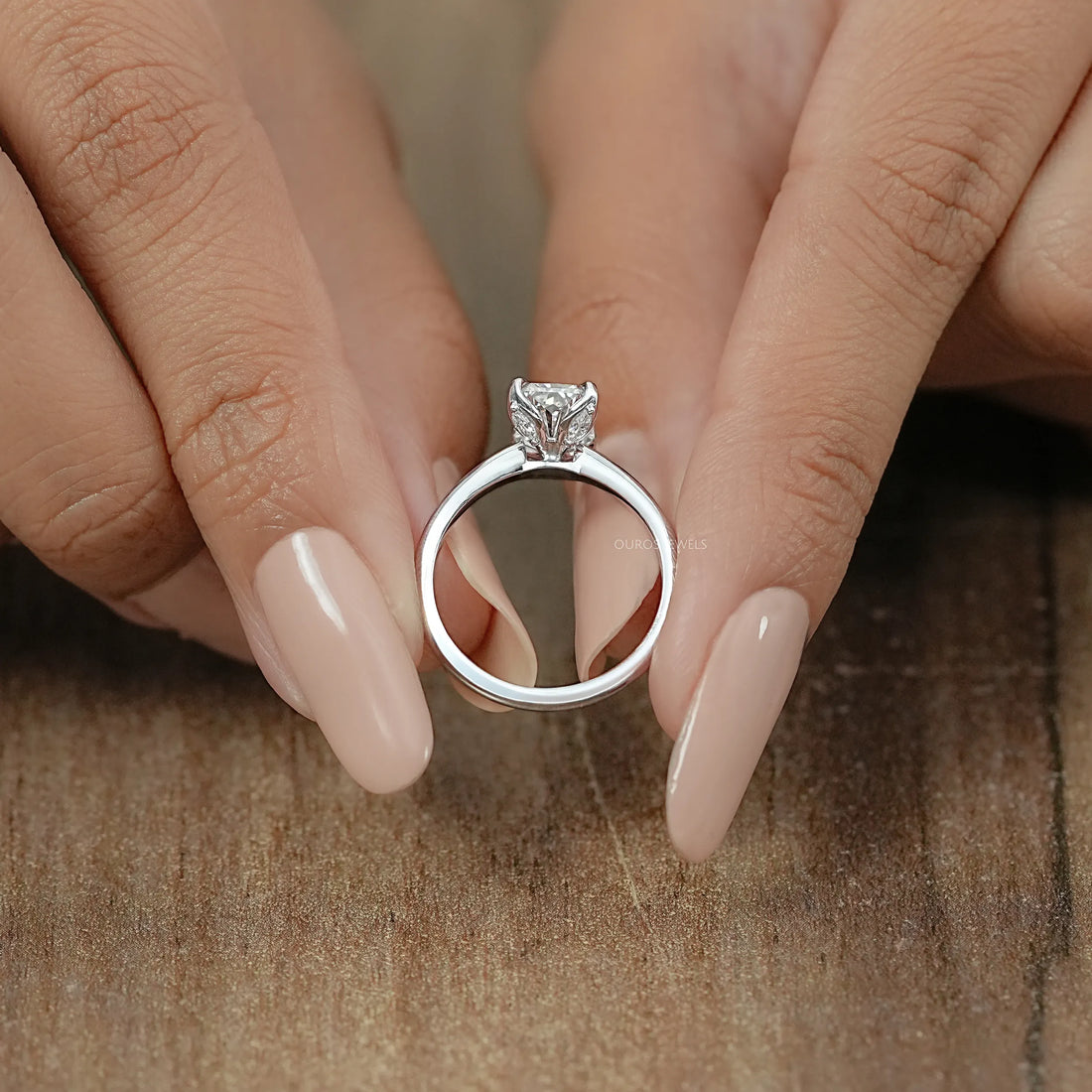 Radiant Lab Diamond Tulip Basket Solitaire Ring Ring