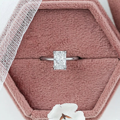 Radiant Lab Diamond Tulip Basket Solitaire Ring Ring