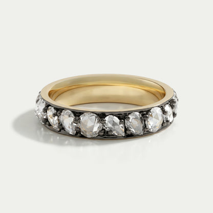 Rose Cut Diamond Eternity Wedding Band Rings