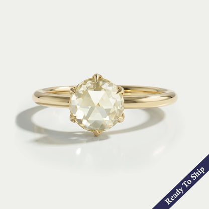 Rose Cut Round Diamond Solitaire Ring