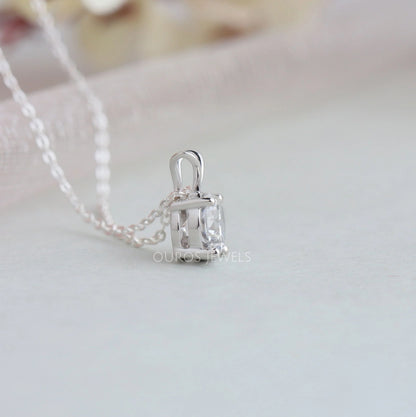 Round Lab Grown Diamond Bail Pendant Necklaces