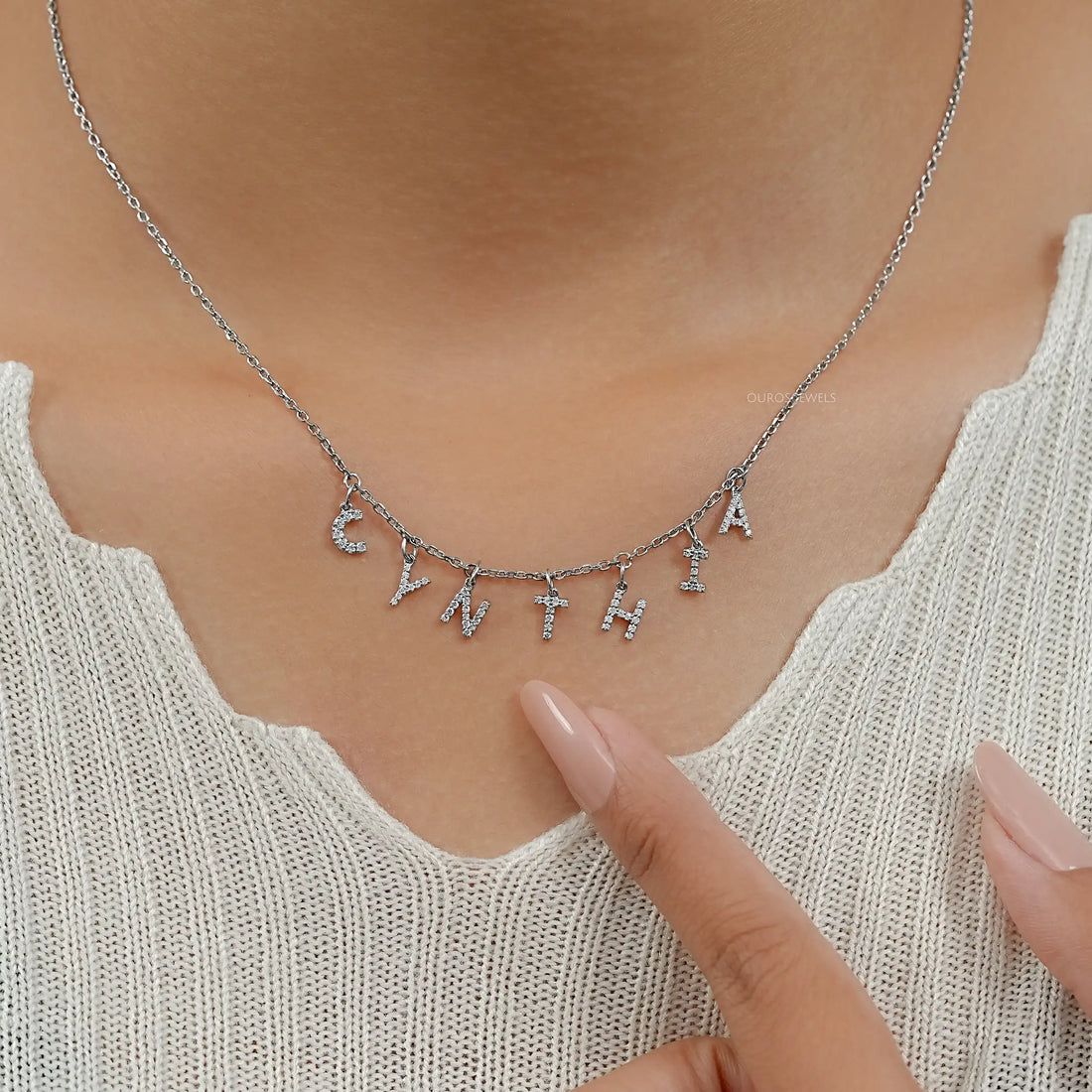 CYNTHIA Letter Round Lab Customize Necklace Necklaces
