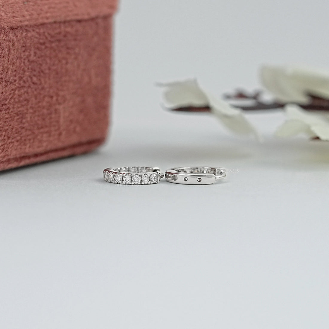 Lab Grown Round Cut Diamond Hoop Earrings Earrings