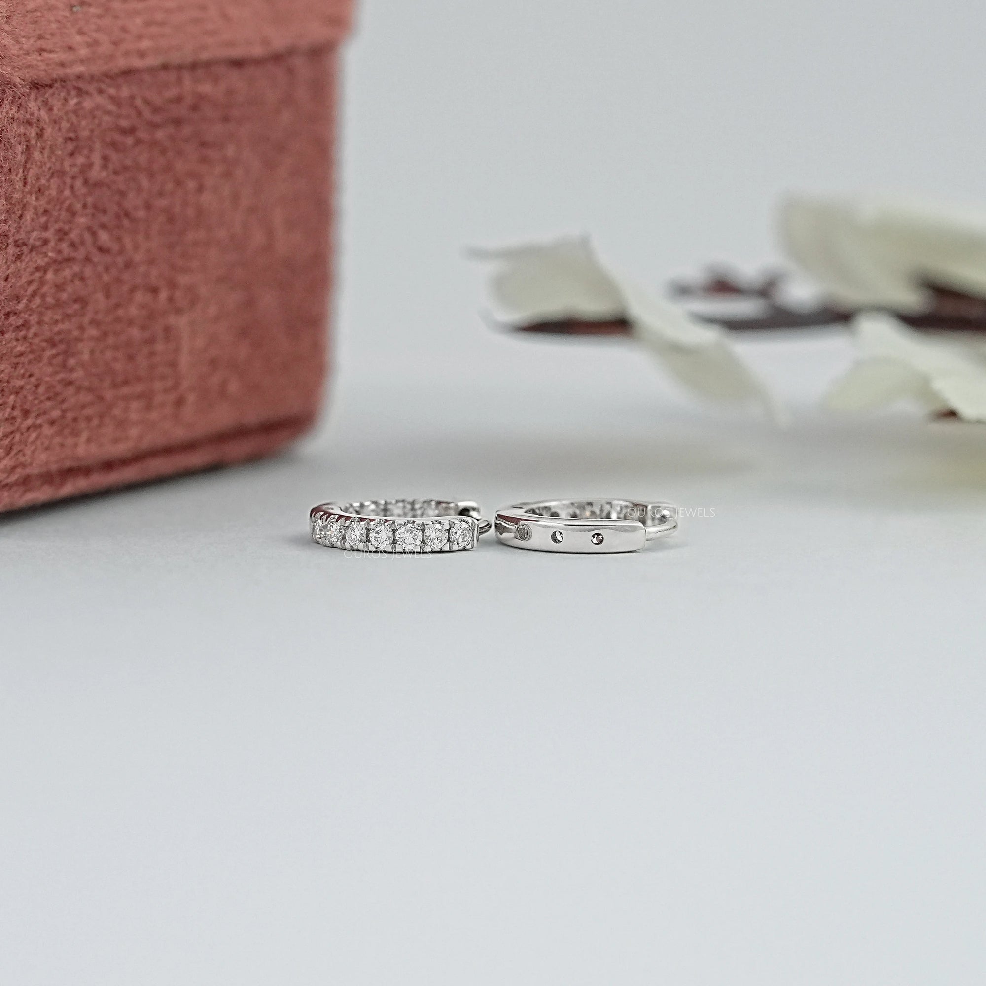 Lab Grown Round Cut Diamond Hoop Earrings Earrings