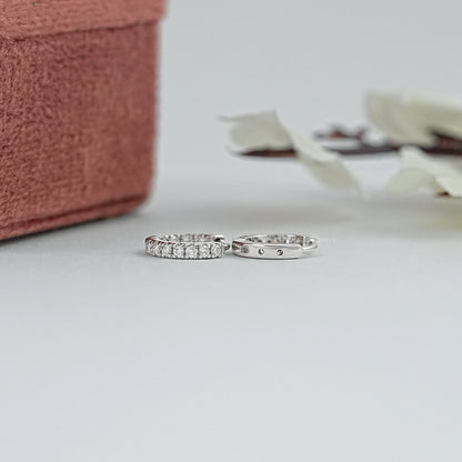Lab Grown Round Cut Diamond Hoop Earrings Earrings