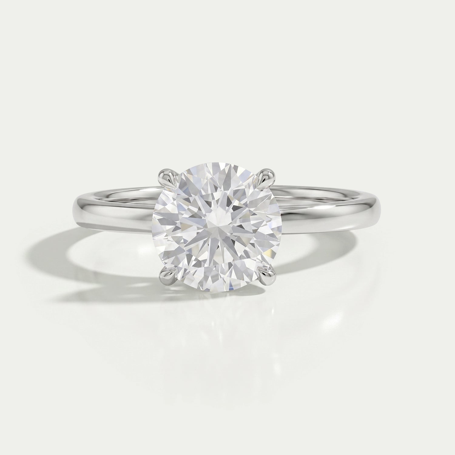 IGI Certified Round Lab Grown Diamond Solitaire Engagement Ring Ring