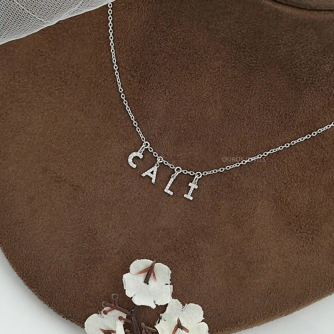 CALI Letter Round Diamond Customize Pendant Necklaces