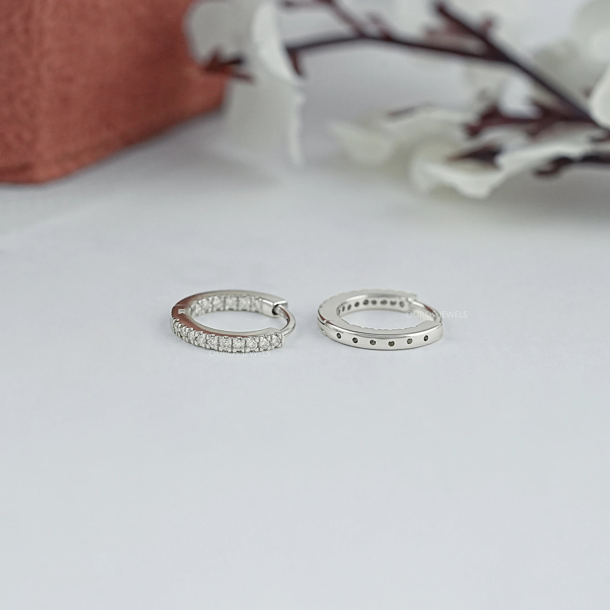 Lab Grown Round Cut Diamond Hoop Earrings Earrings