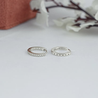 Lab Grown Round Cut Diamond Hoop Earrings Earrings