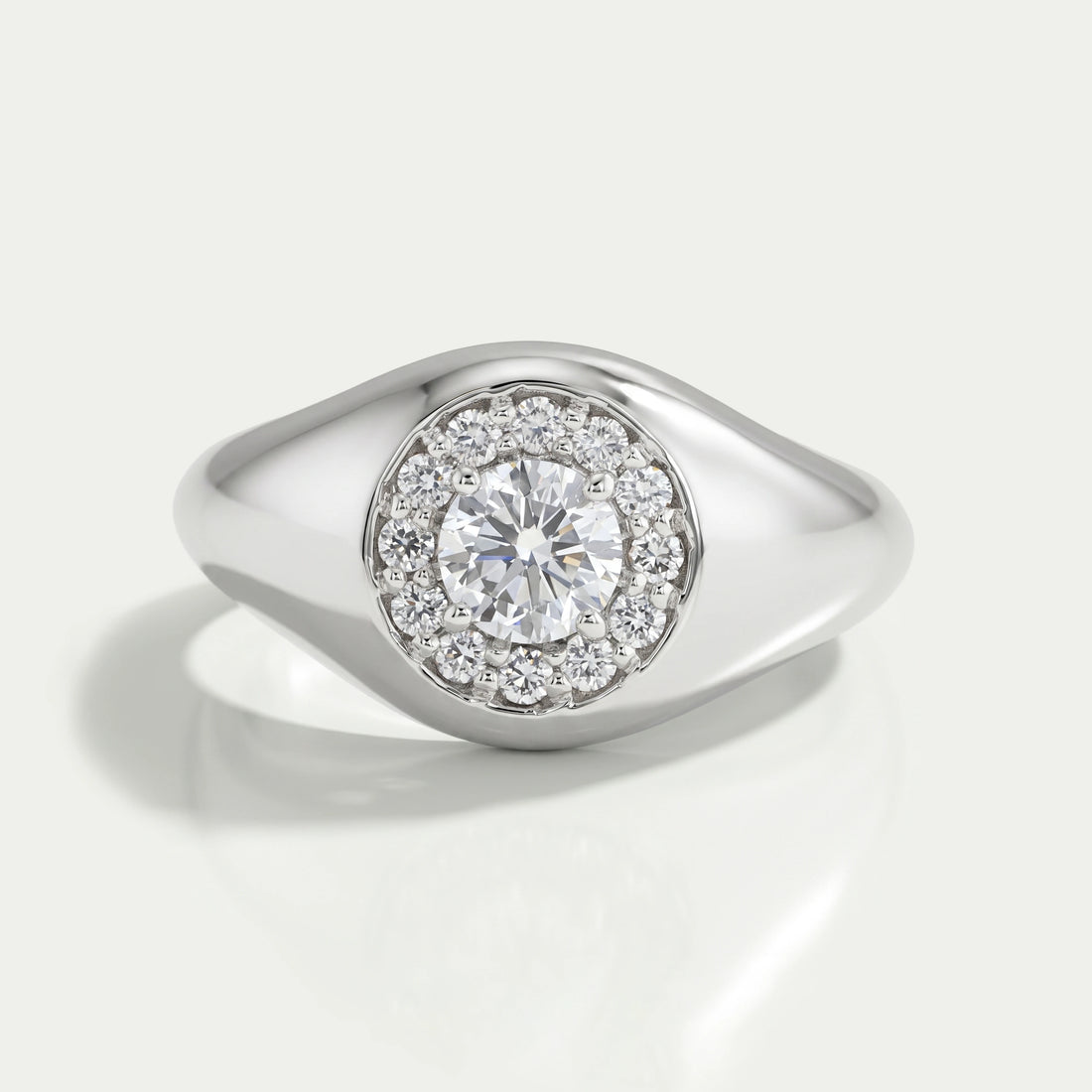 Round Cut Diamond Halo Ring For Men's