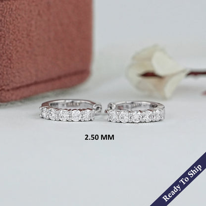 Round Lab Diamond Hoop Earrings Earrings