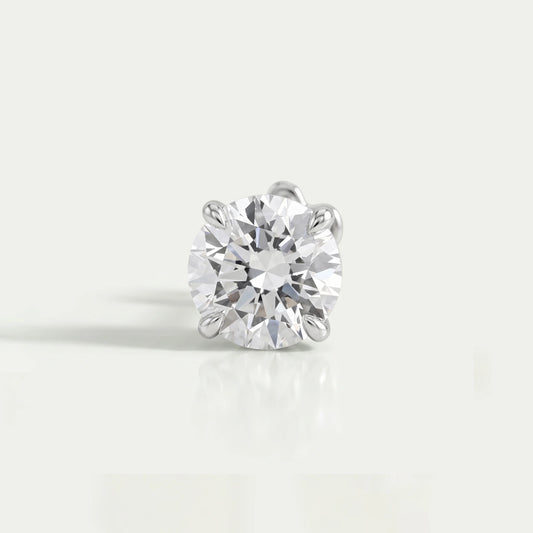 Single Round Lab Grown Diamond Stud Earrings
