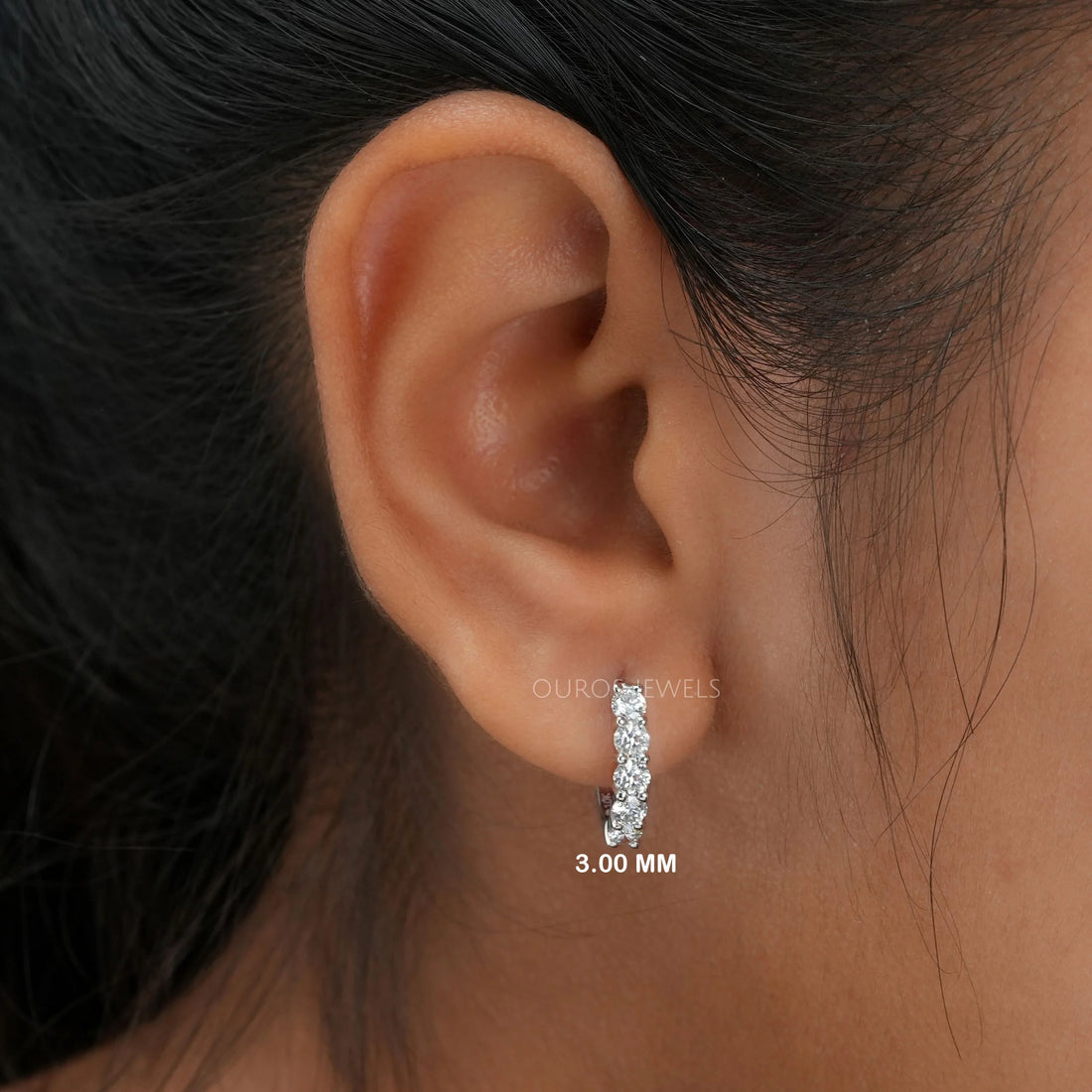 Round Lab Diamond Hoop Earrings Earrings