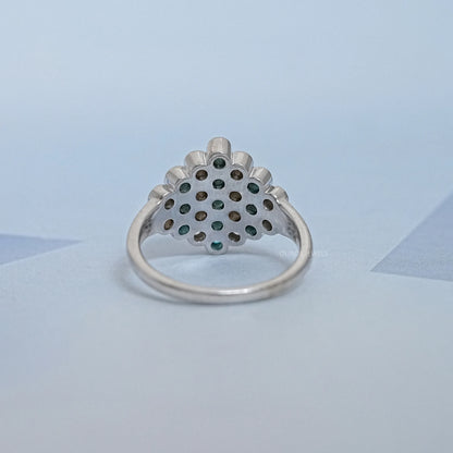 Paraiba Round Gemstone Bezel Set Wedding Ring