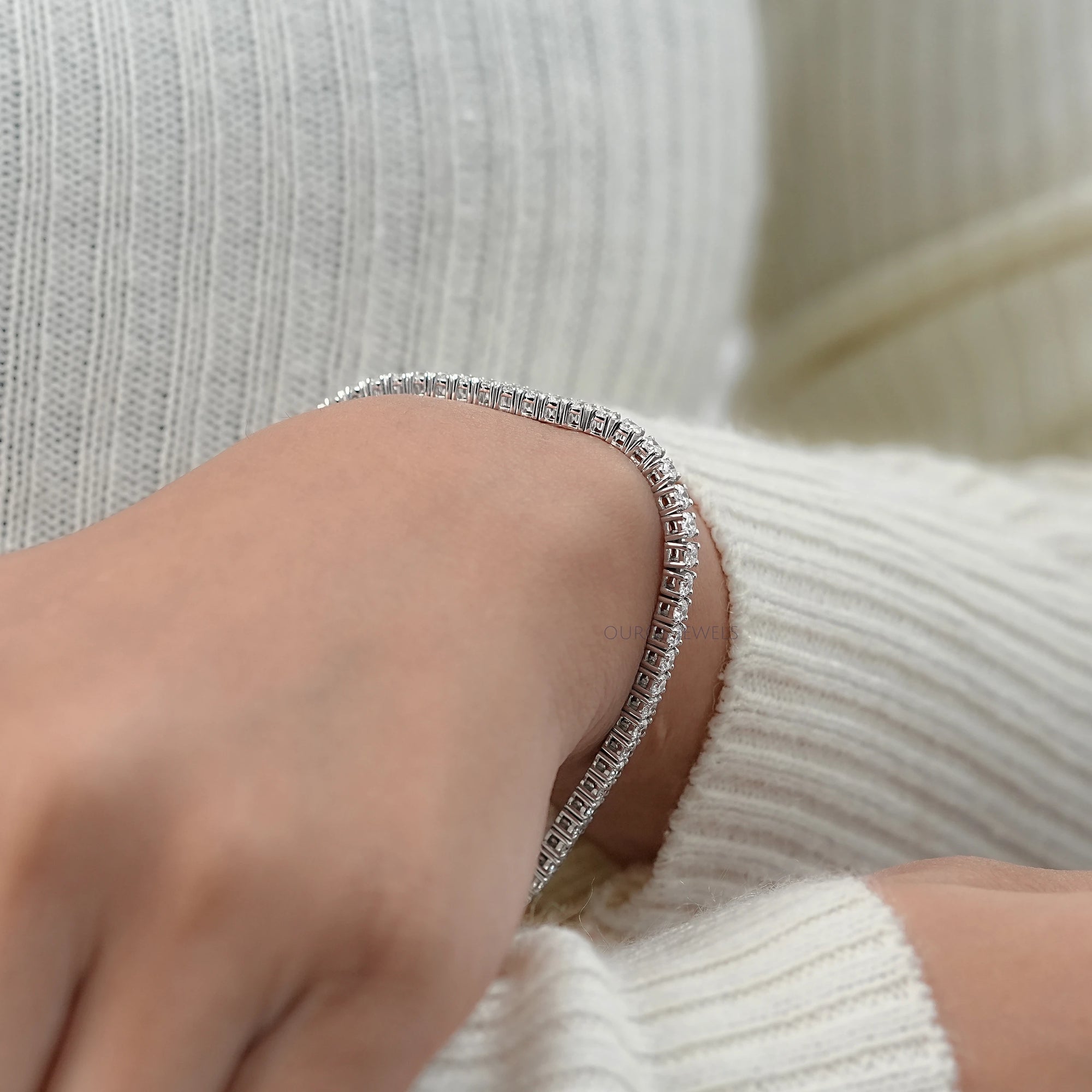 Round Cut Lab Diamond Tennis Bracelet Bracelet