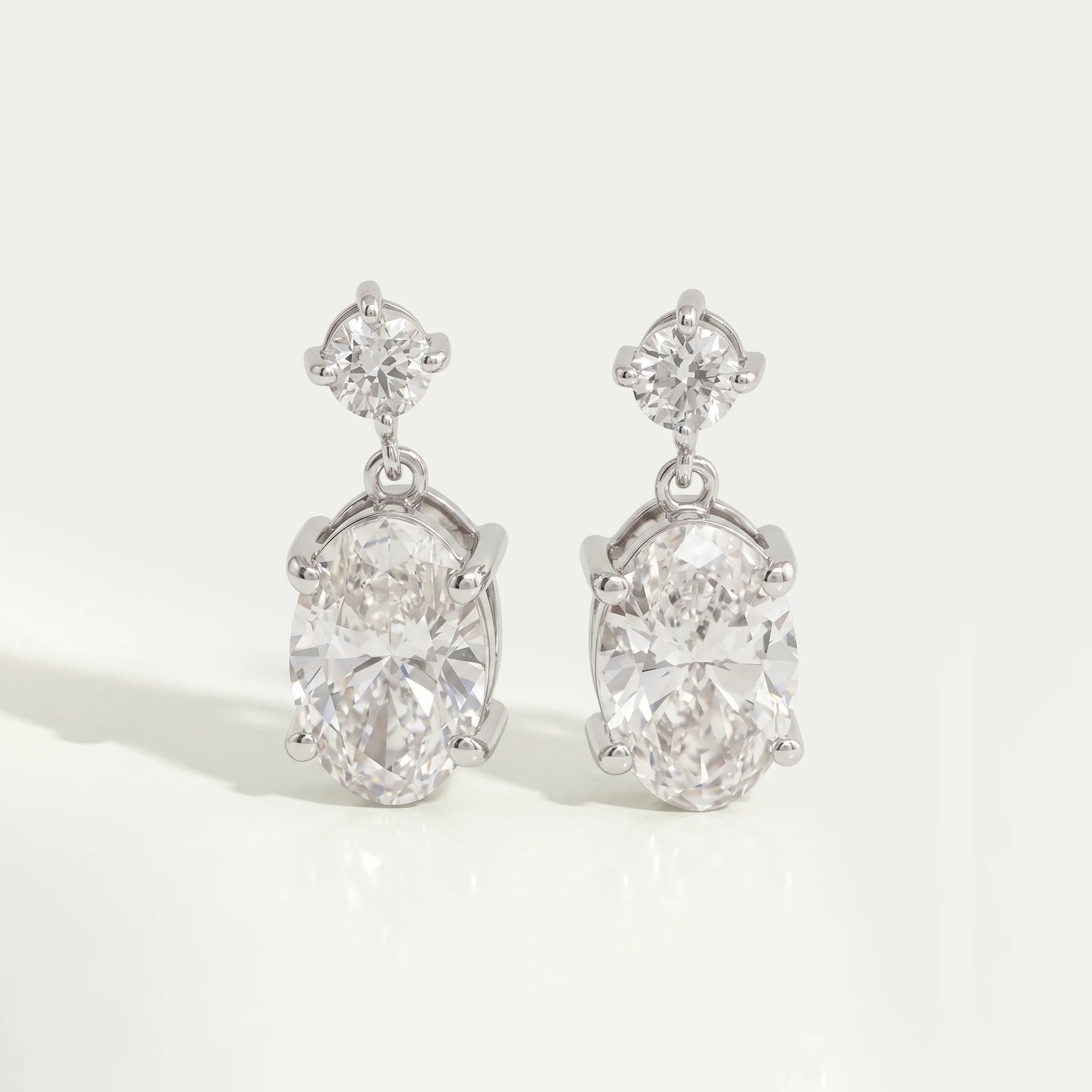 Round And Oval Cut Lab Diamond Drop Dangle Earring