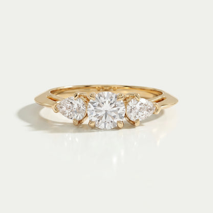 3 Stone Round Cut Lab Diamond Engagement Ring Rings