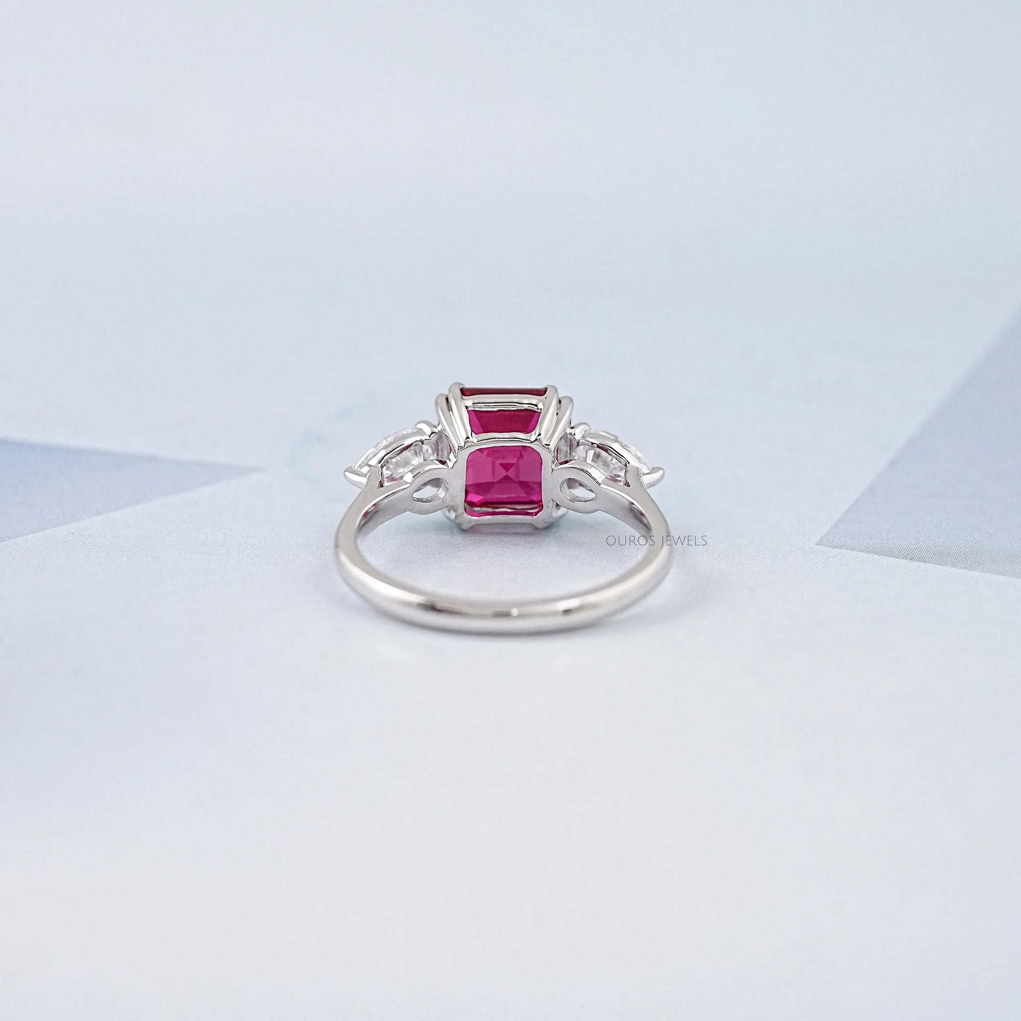 Ruby And Diamond Three Stone Ring Rings