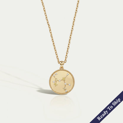 Sagittarius Sign Zodiac Yellow Gemstone Pendant