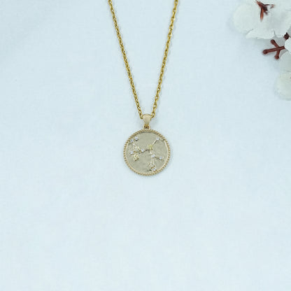 Sagittarius Sign Zodiac Yellow Gemstone Pendant