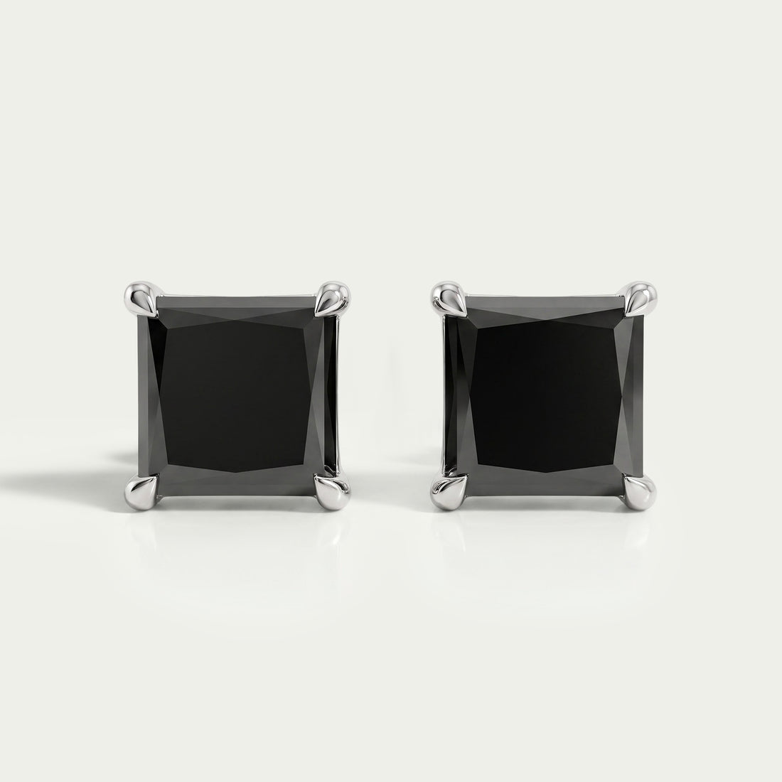 Salt Pepper Princess Cut Stud Earrings Earring