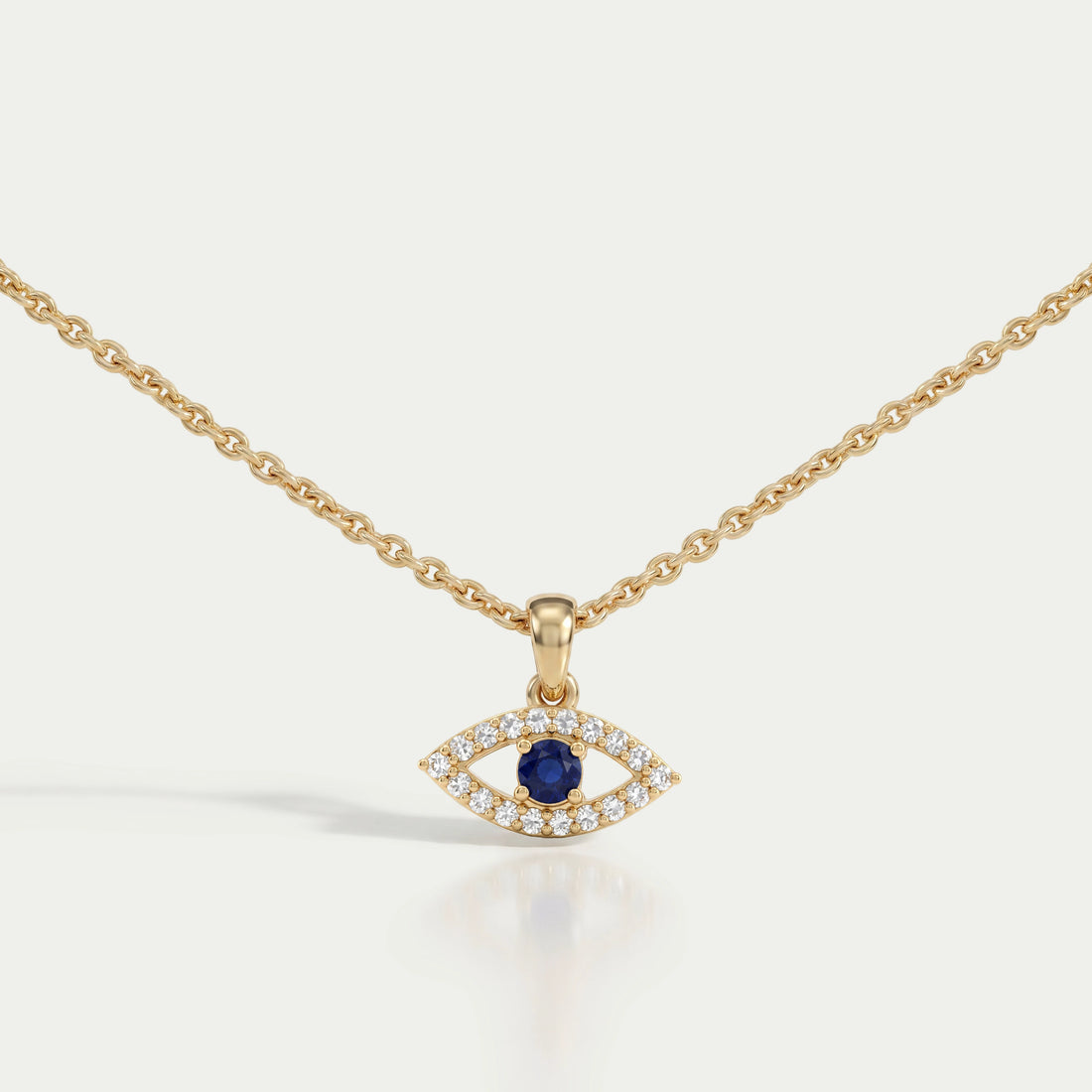 Birth Stone Evil Eye Lab Diamond Pendant Necklaces