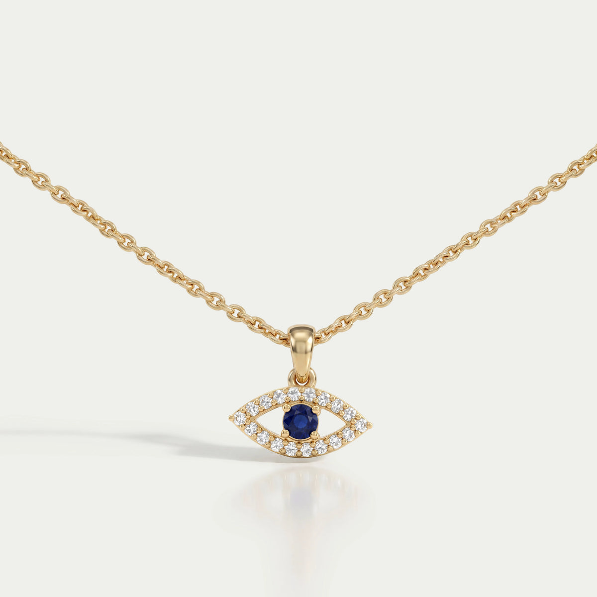 Birth Stone Evil Eye Lab Diamond Pendant Necklaces