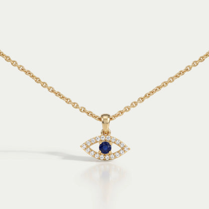 Birth Stone Evil Eye Lab Diamond Pendant Necklaces