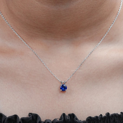 Round Cut Solitaire Gemstone Pendant