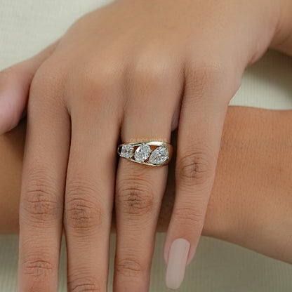 Multi Shape Lab Diamond Three Stone Ring Ring
