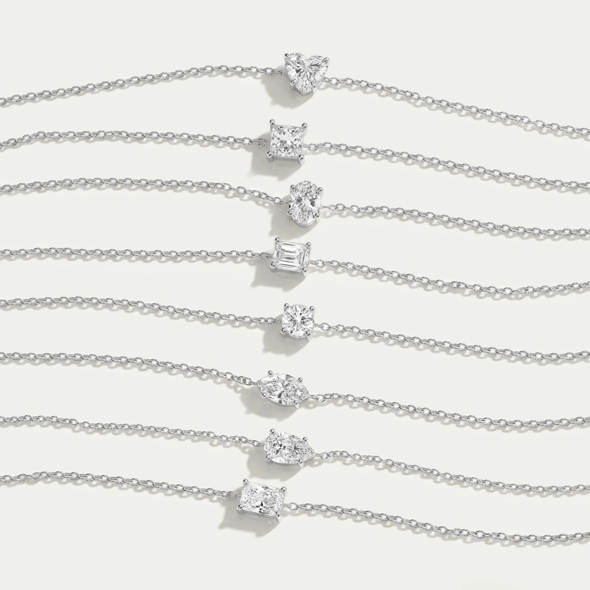 Multi Shape Lab Grown Diamond Solitaire Bracelet