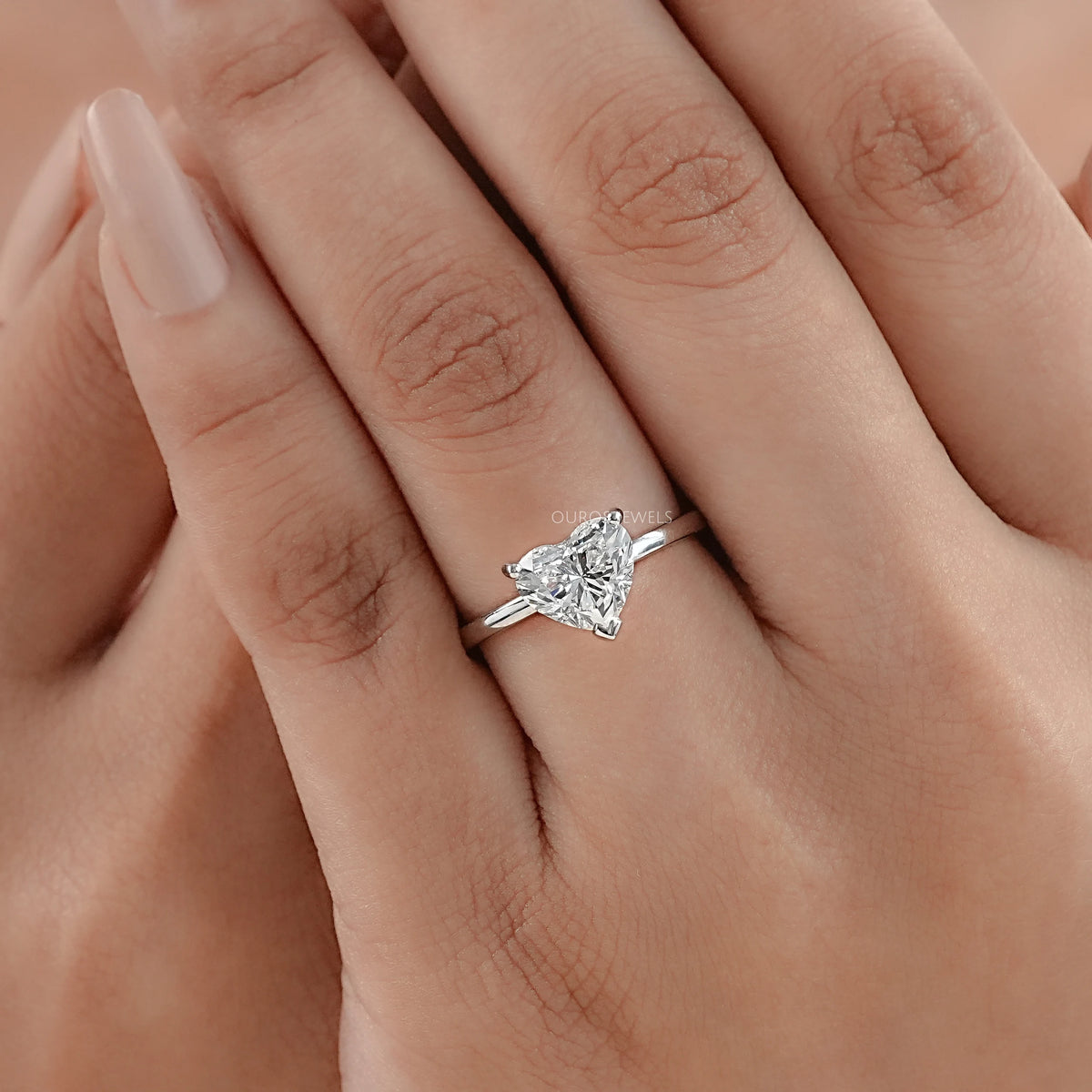 Heart Cut Lab Grown Diamond Solitaire Ring Ring