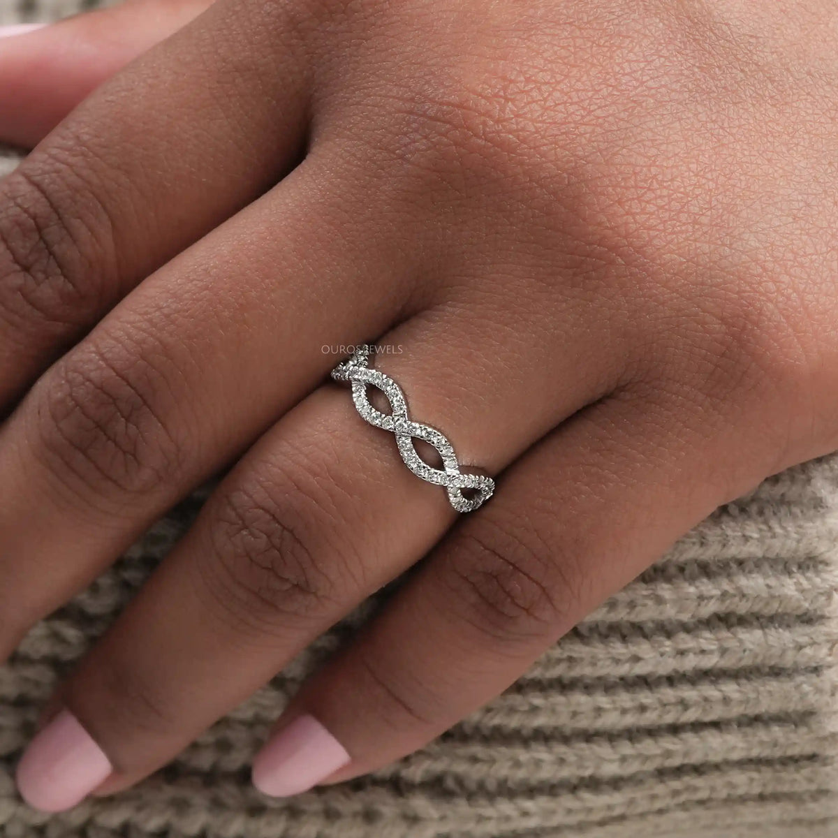 Round Cut Lab Grown Diamond Infinity Band Ring