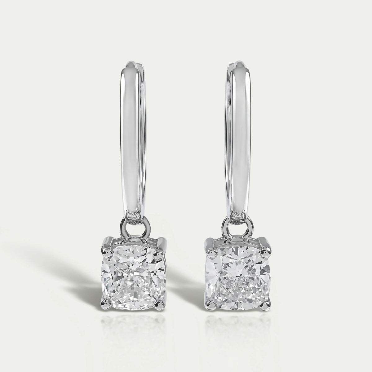 Cushion Lab Diamond Dangle Hoop Earrings