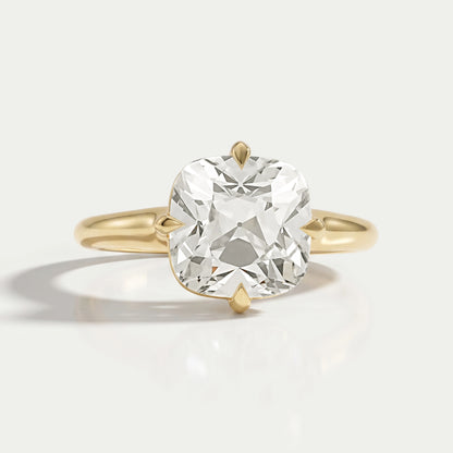 Square Old Mine Cushion Cut Engagement Ring