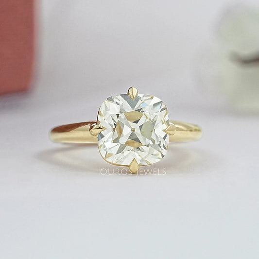 Square Old Mine Cushion Cut Engagement Ring Ring