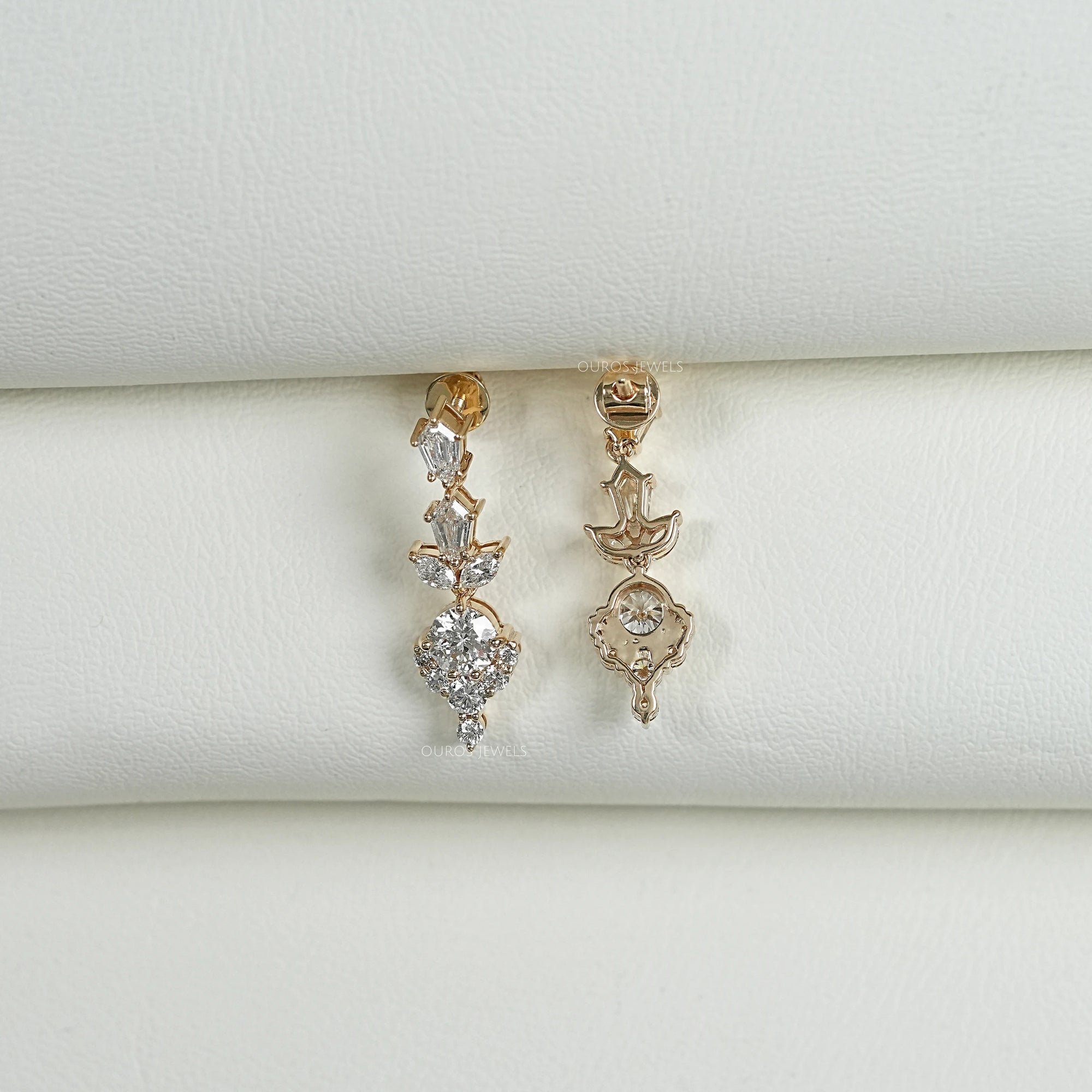 Multi Diamond Dangle Earring
