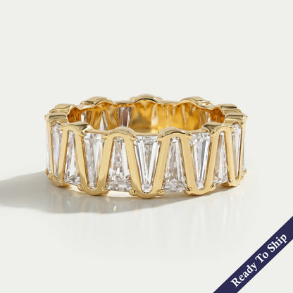 Tappered Baguette Diamond Zic Zac Bezel Set Eternity Band