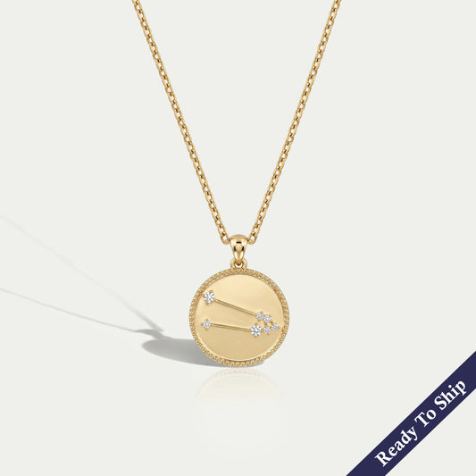 Taurus Zodiac Sign Lab Diamond Pendant Necklaces