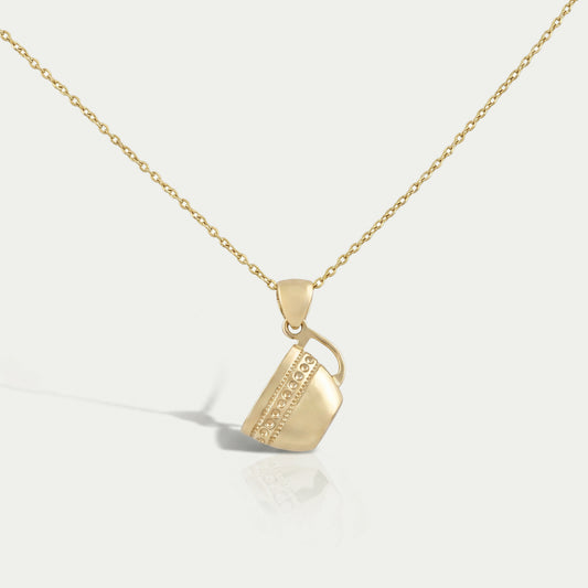 Yellow Gold Tea Cup Charm Pendant