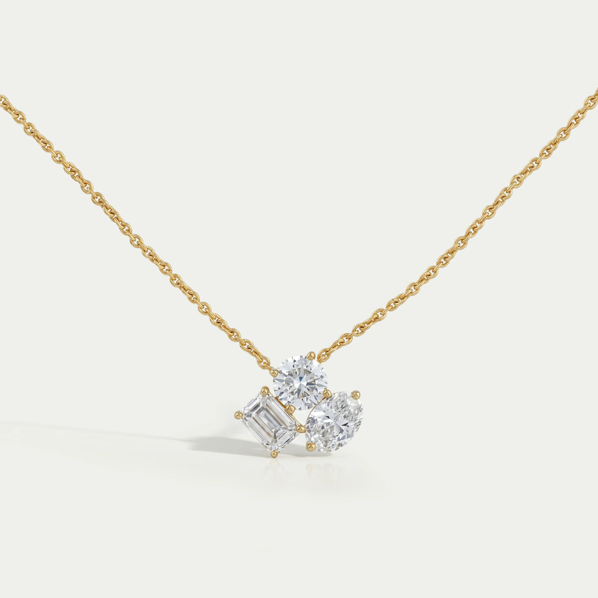 Trio Lab Grown Diamond Pendant Necklaces