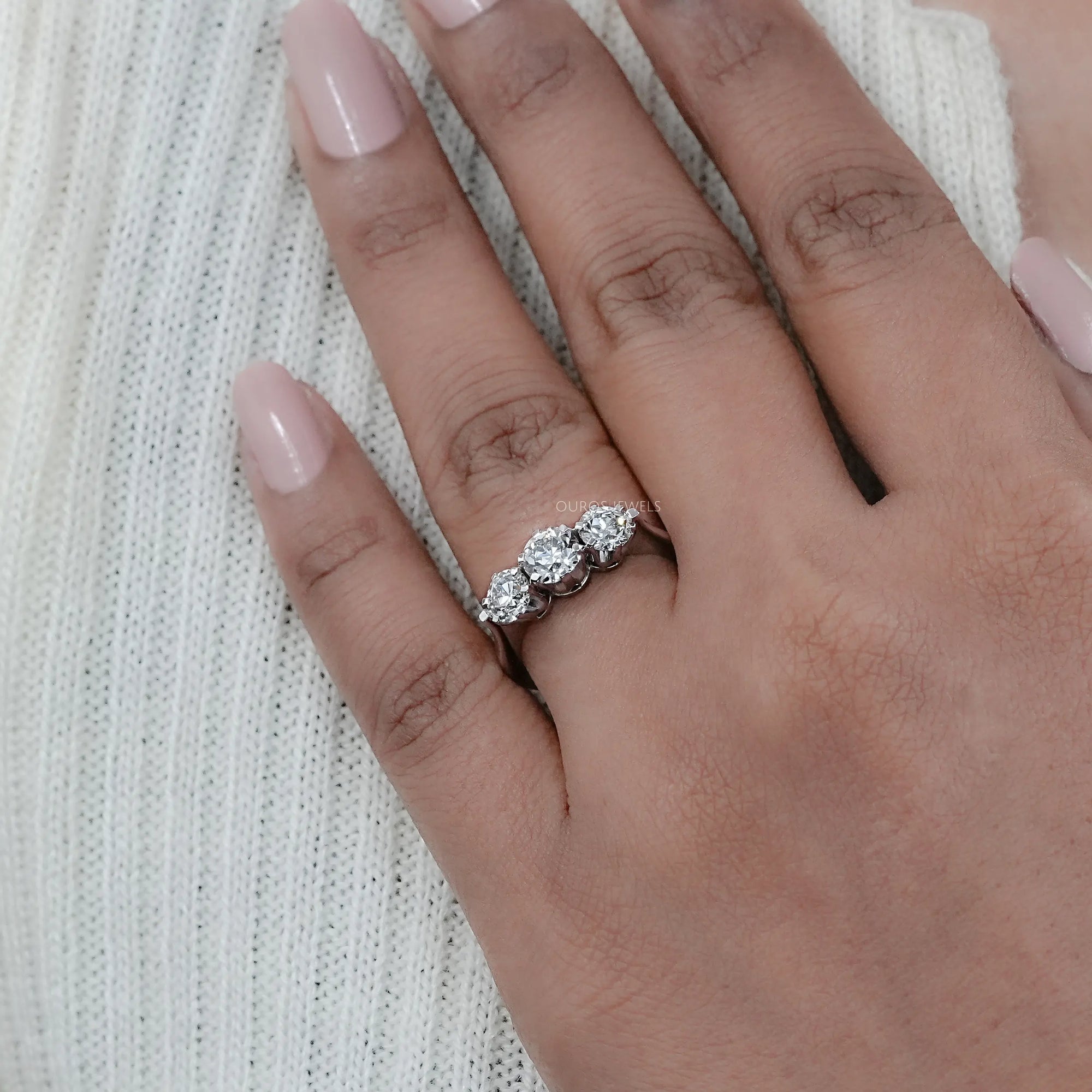 Trilogy Old European Round Cut Engagement Ring Rings
