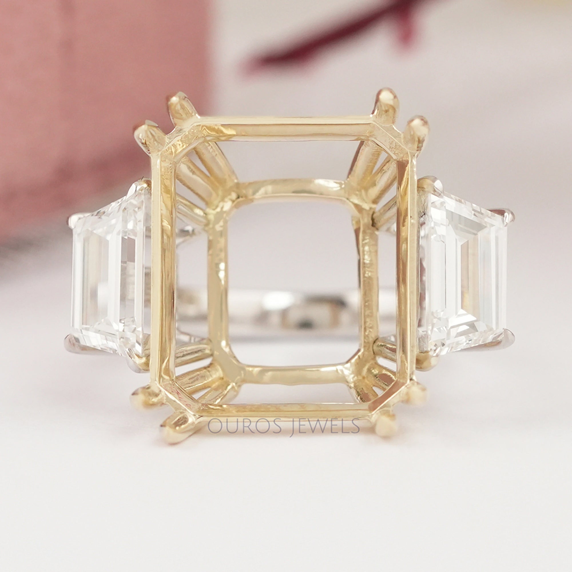 Semi Mount Three Stone Ring Settings Rings