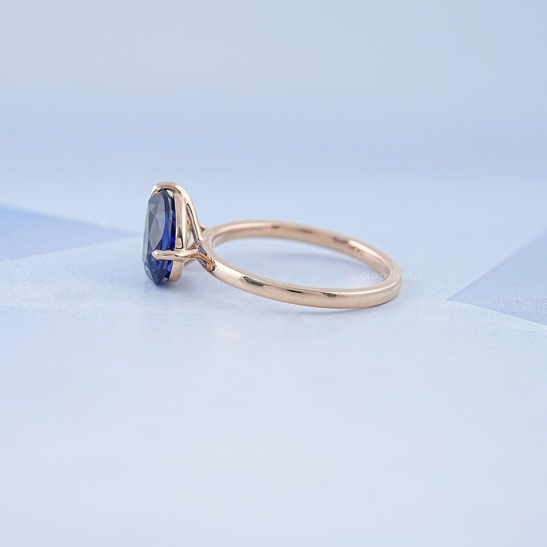 Sapphire And Green Pear Gemstone Toi Et Moi Ring