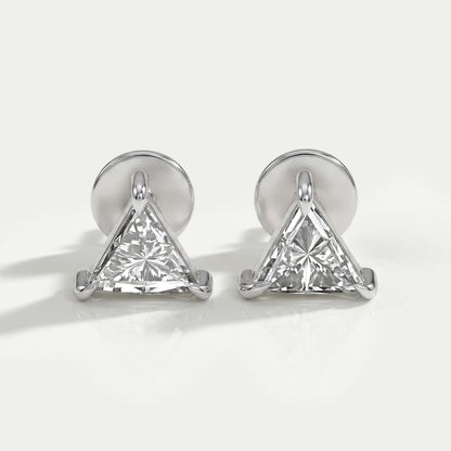 Triangle Cut Lab Diamond Stud Earrings